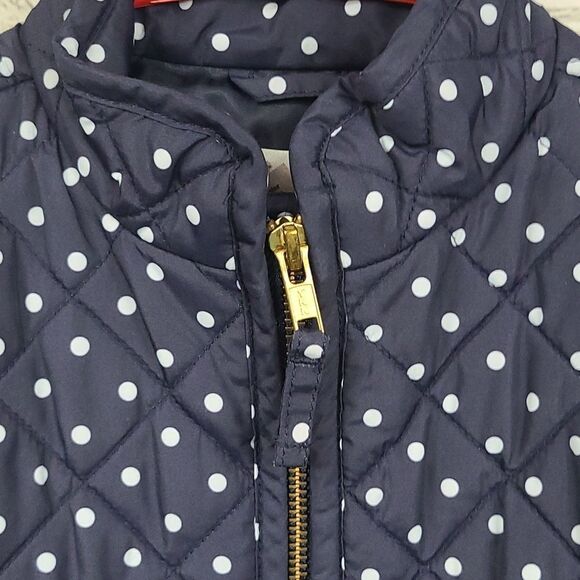 J.Crew Girls 4/5 Crewcuts Navy Blue Polka dot Quilted Insulated Sleeveless Vest - Picture 5 of 8
